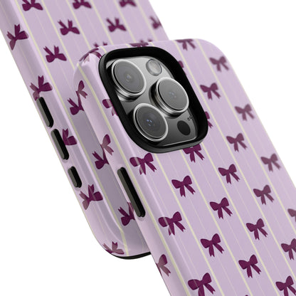 Retro Plum Purple Bow Pattern Phone Case