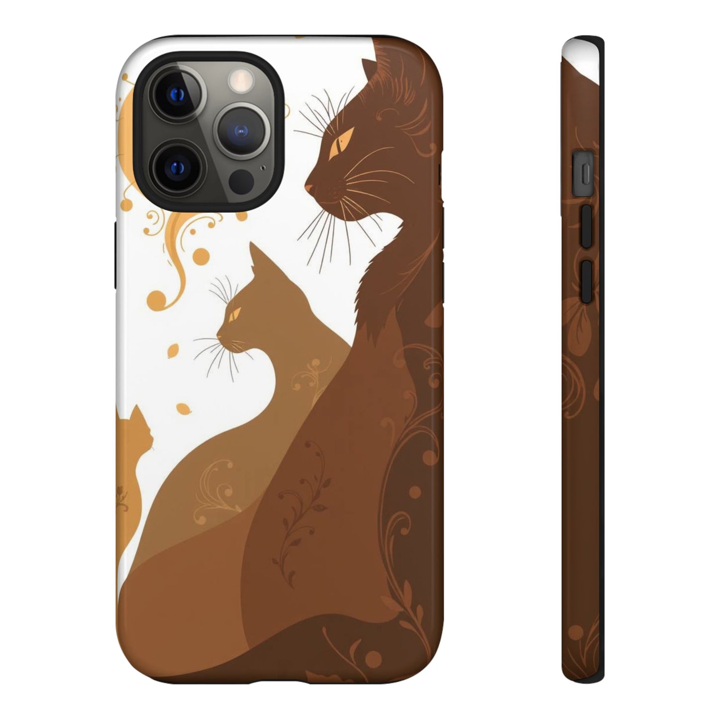iPhone 12 Pro Max / Glossy Phone Case - Abstract Cat Pattern Design Phone Case