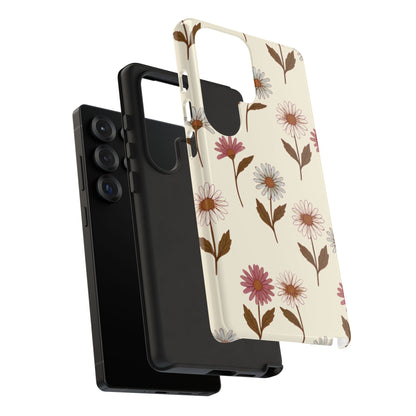 Pretty Cream & Rose Daisy Pattern Phone Case