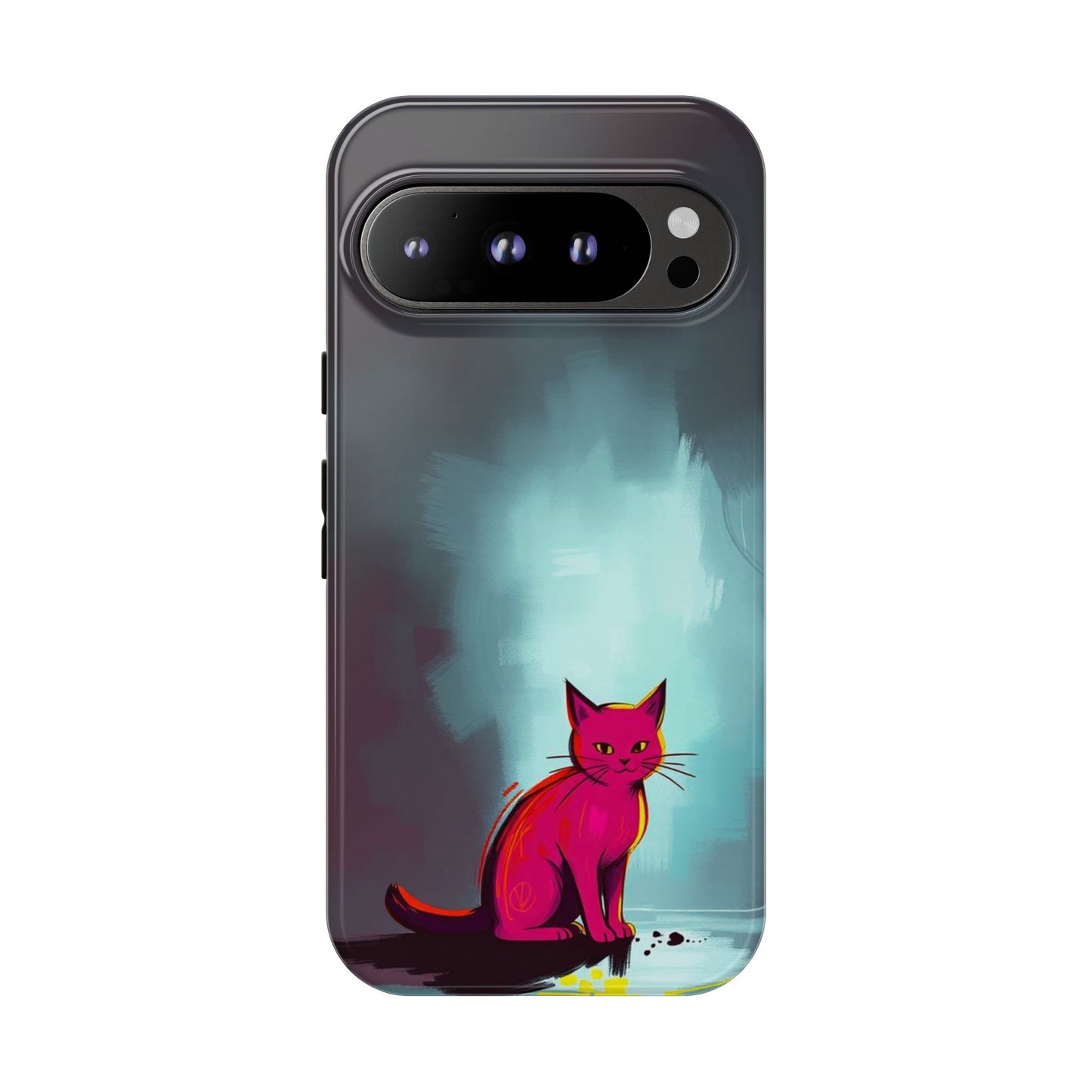 Google Pixel 9 Pro / Glossy Phone Case - Pop Art Moody Cat Design Phone Case