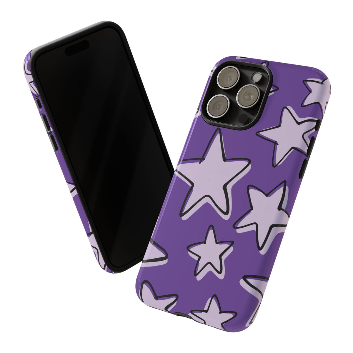 Violet Purple Doodle Star Phone Case