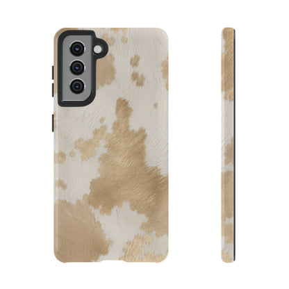 Elegant Champagne Cow Print Phone Case