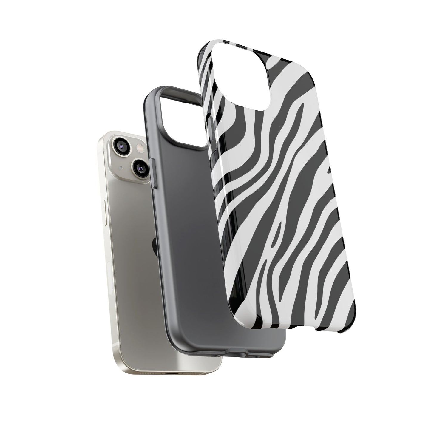Modern Monochrome Zebra Print Phone Case