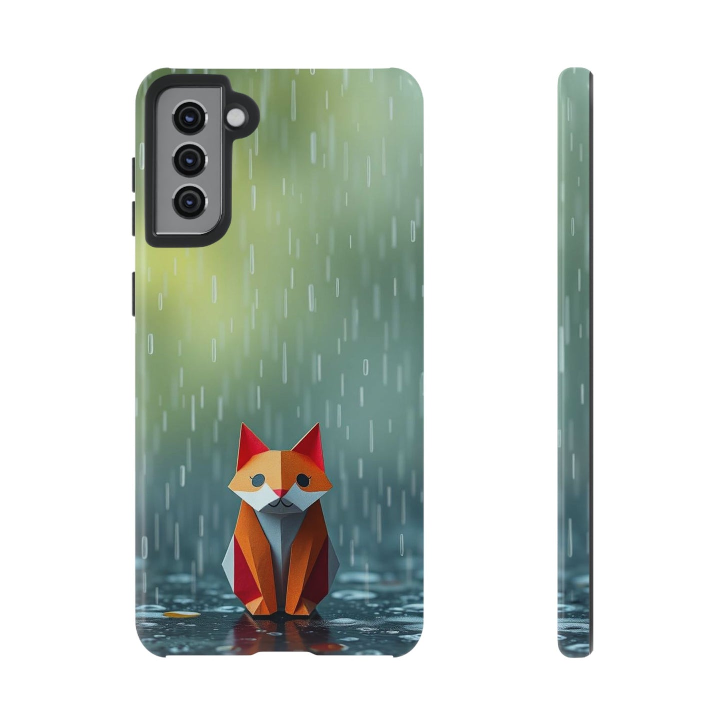 Samsung Galaxy S21 Plus / Glossy Phone Case - Origami ’Soggy Fox’ Design Phone Case