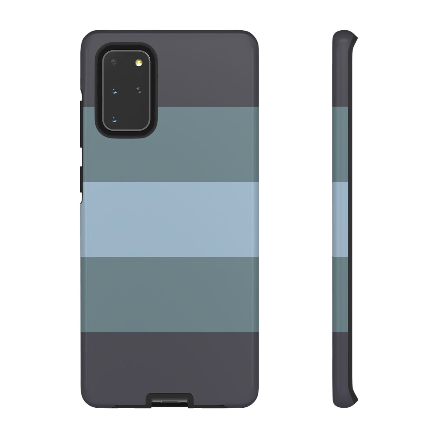 Samsung Galaxy S20+ / Glossy Phone Case - Shades of Blue Horizontal Stripe Pattern Phone Case