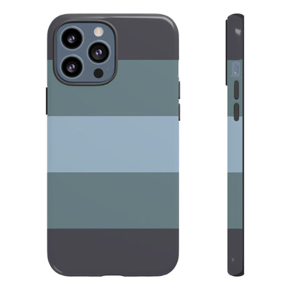 Shades of Blue Horizontal Stripe Pattern Phone Case - Blue Phone Case - iPhone 13 Pro Max / Glossy