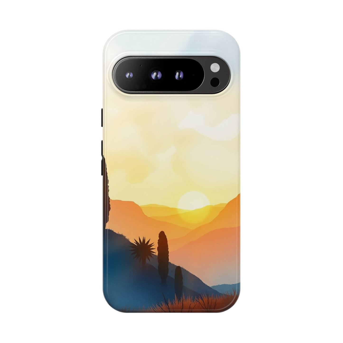 Google Pixel 9 Pro XL / Glossy Phone Case - Watercolour Sunset Design Phone Case