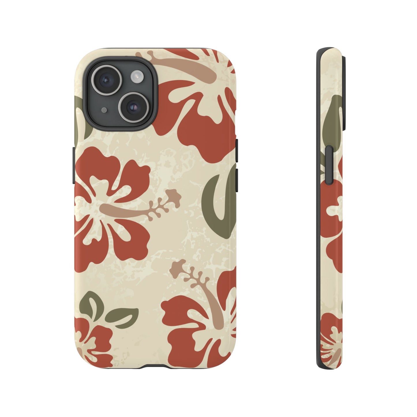 iPhone 15 / Glossy Phone Case - ’Boho Chic Hibiscus Pattern #1’ Phone Case