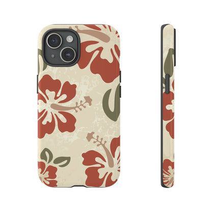 iPhone 15 / Glossy Phone Case - ’Boho Chic Hibiscus Pattern #1’ Phone Case