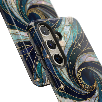 Elegant Navy & Teal Celestial Swirl Phone Case