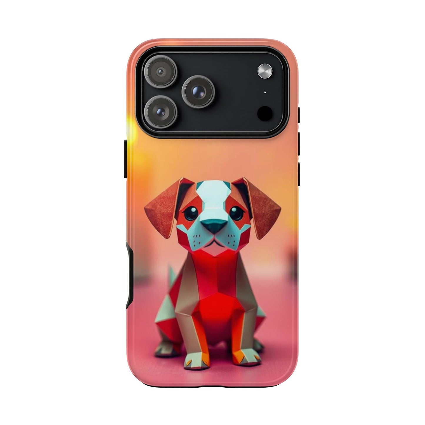 iPhone 17 Pro Max / Glossy Phone Case - Origami Dog Design Phone Case