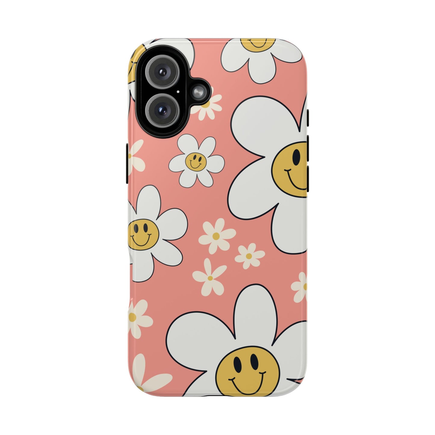 Fun Retro Daisy Pattern with Pink Background Phone Case - Pink Phone Case - iPhone 16 Plus / Glossy