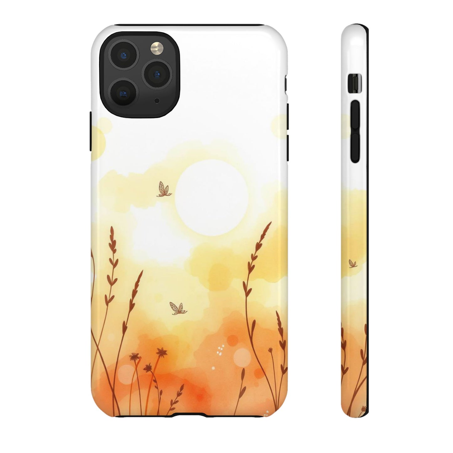 iPhone 11 Pro Max / Glossy Phone Case - Boho Chic Watercolour Wildflower Pattern Phone Case