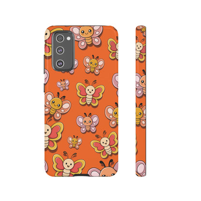 Samsung Galaxy S20 FE / Glossy Phone Case - Orange Butterfly Sticker Design Phone Case