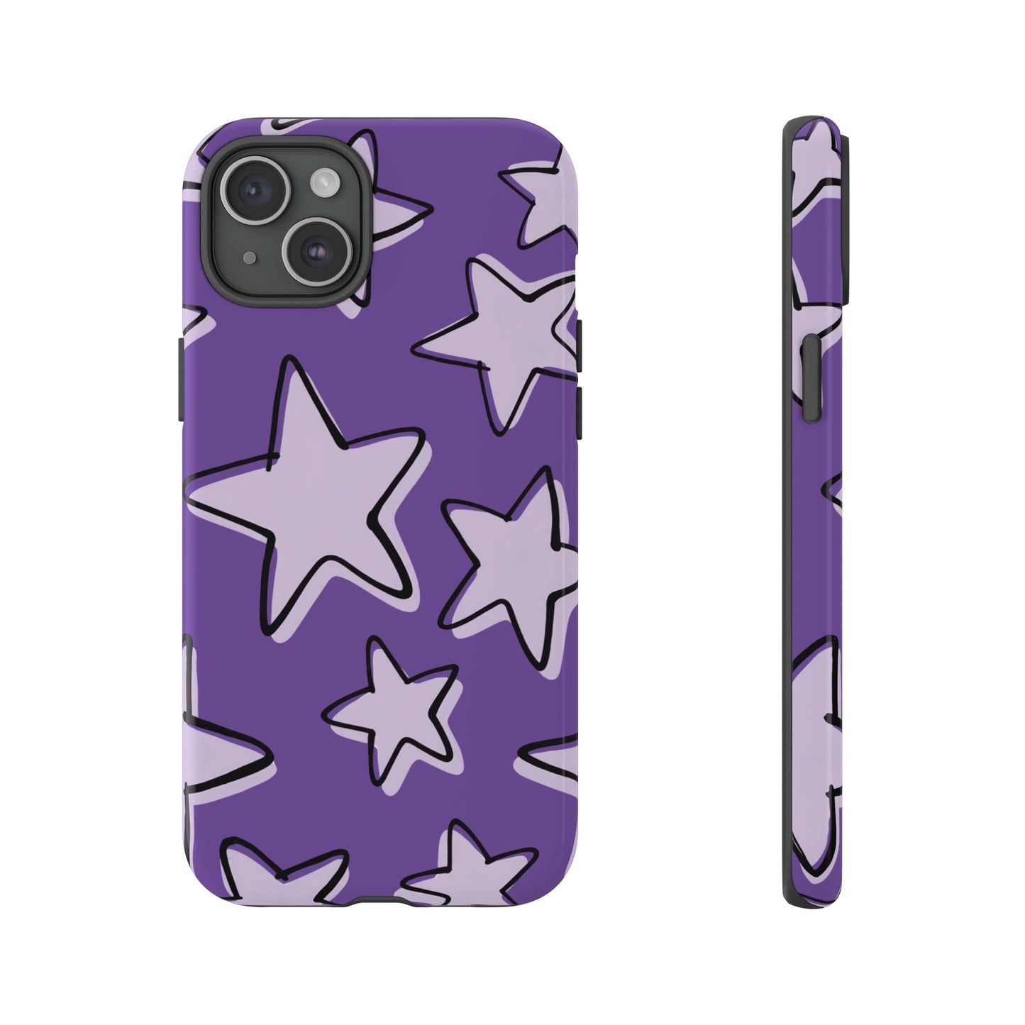Violet Purple Doodle Star Phone Case