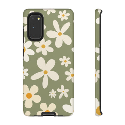 Samsung Galaxy S20 / Glossy Phone Case - ’Green Daisy Pattern’ Phone Case