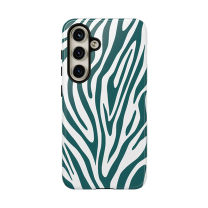 Graphic Teal Tiger Print Phone Case