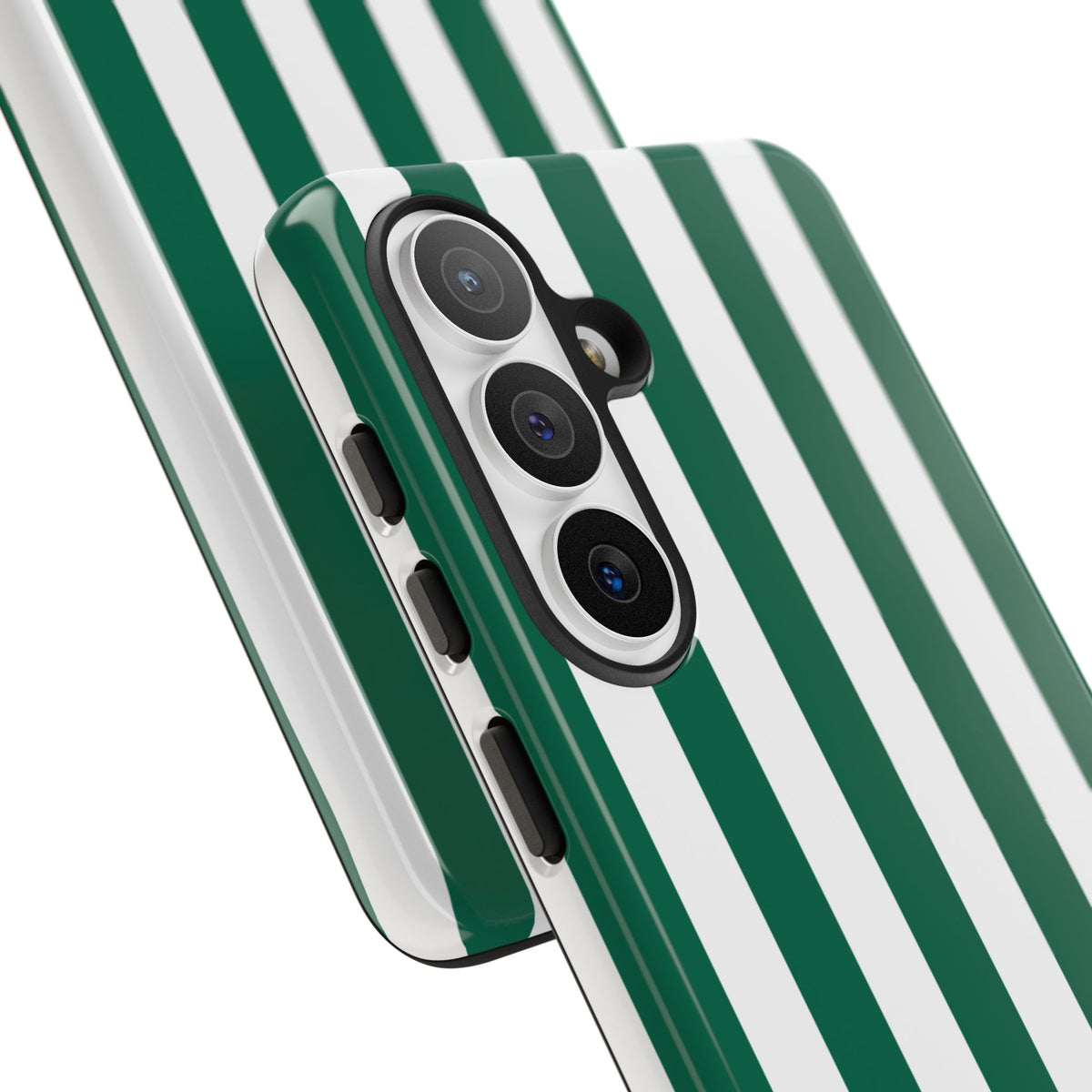Simple Green & White Stripe Pattern Phone Case - Green Phone Case
