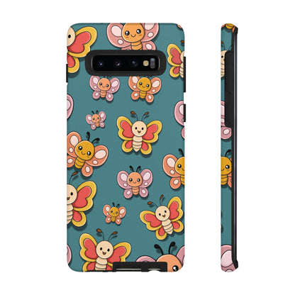 Blue Butterfly Sticker Design Phone Case - Blue Phone Case - Samsung Galaxy S10 / Glossy