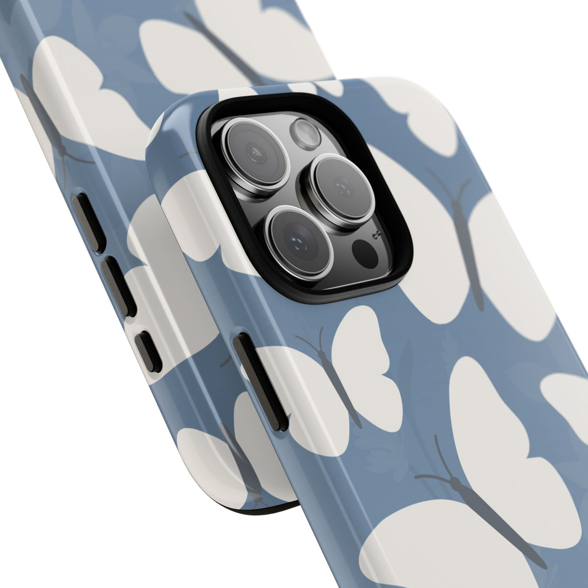 Minimalist Light Blue Butterfly Pattern Phone Case - Blue Phone Case