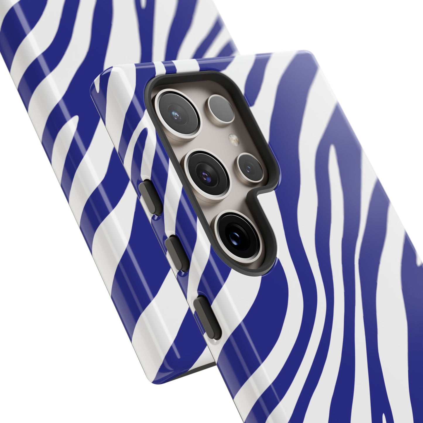 Modern Electric Blue Zebra Print Phone Case