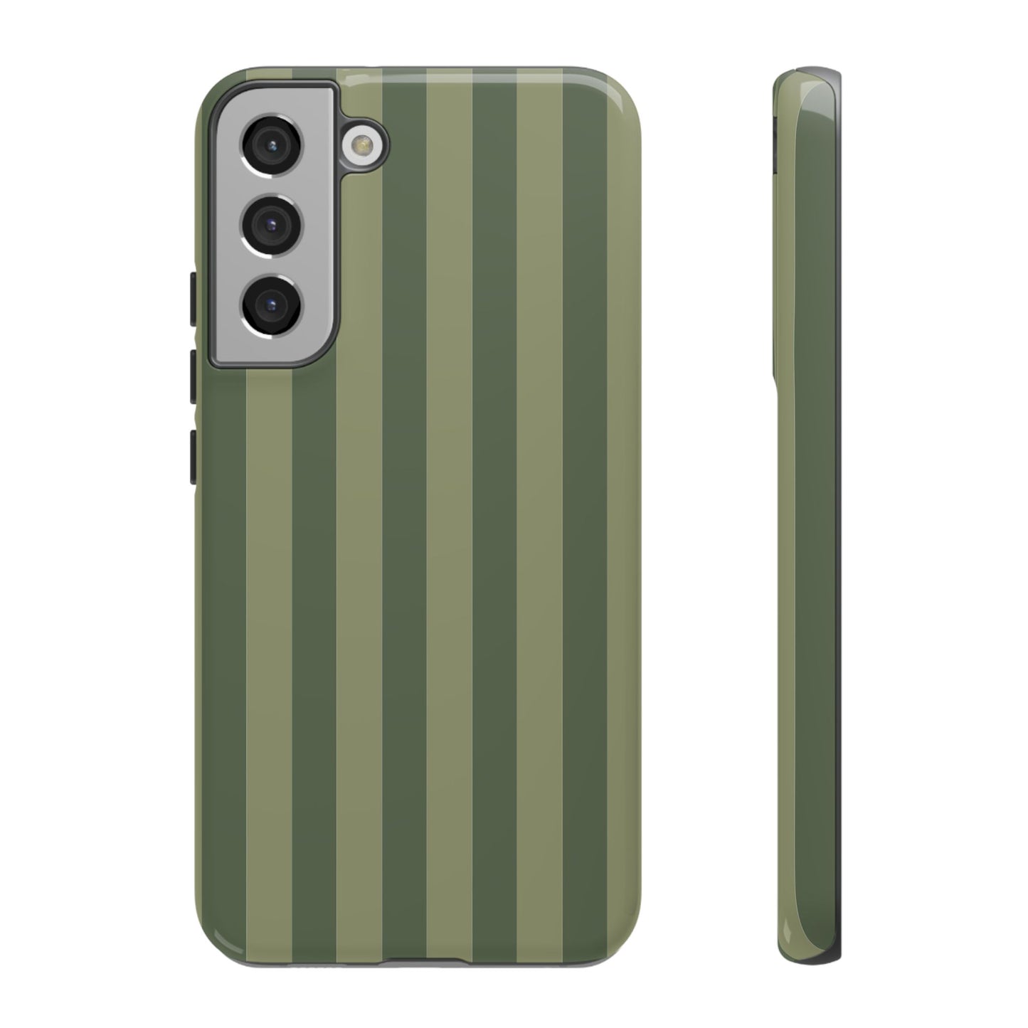 Samsung Galaxy S22 Plus / Glossy Phone Case - ’Green Stripe Pattern’ Phone Case