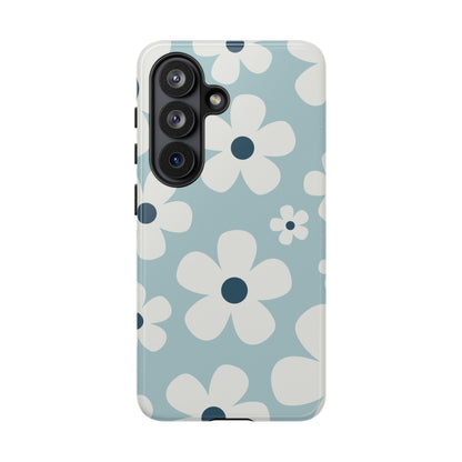 Cute Light Blue Daisy Pattern Phone Case - Blue Phone Case - Samsung Galaxy S26 / Glossy
