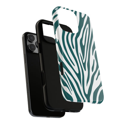 Graphic Teal Tiger Print Phone Case