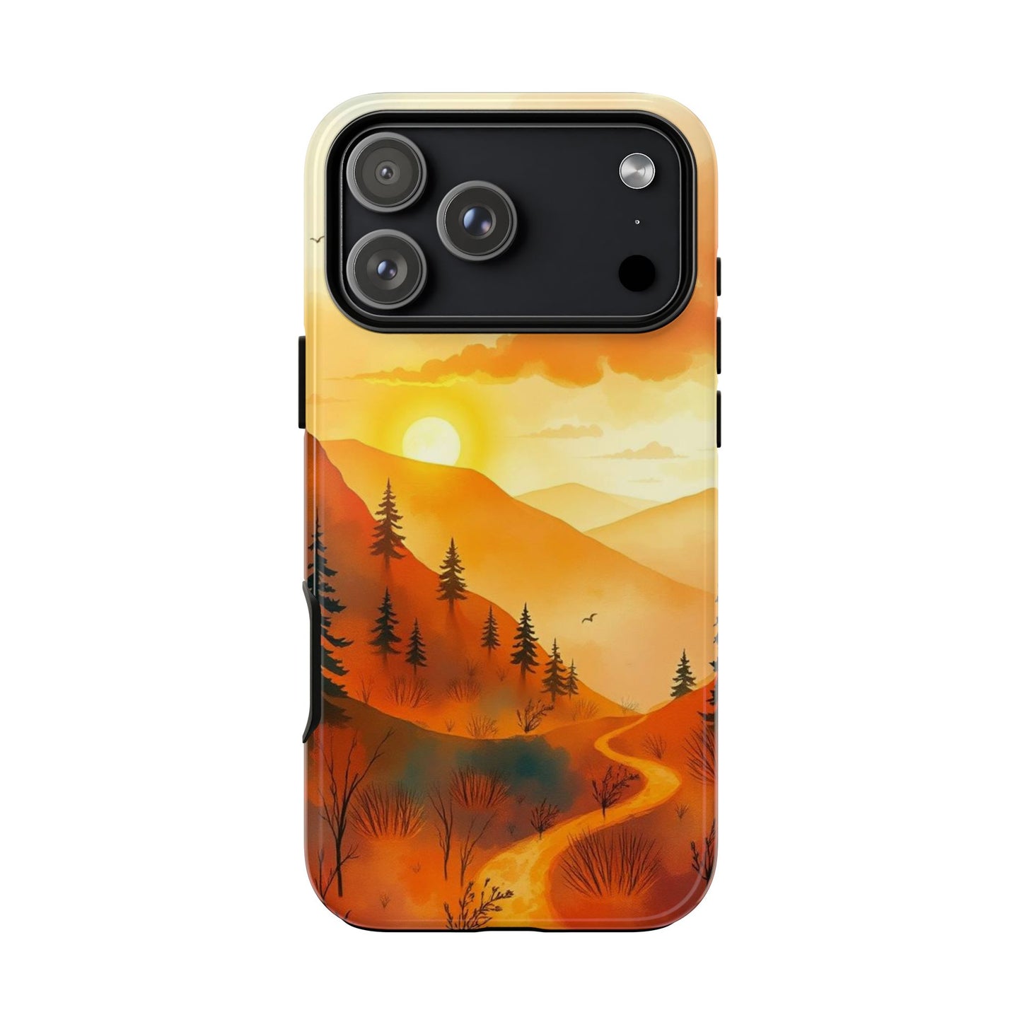 iPhone 17 Pro Max / Glossy Phone Case - Golden Sunset Design Phone Case