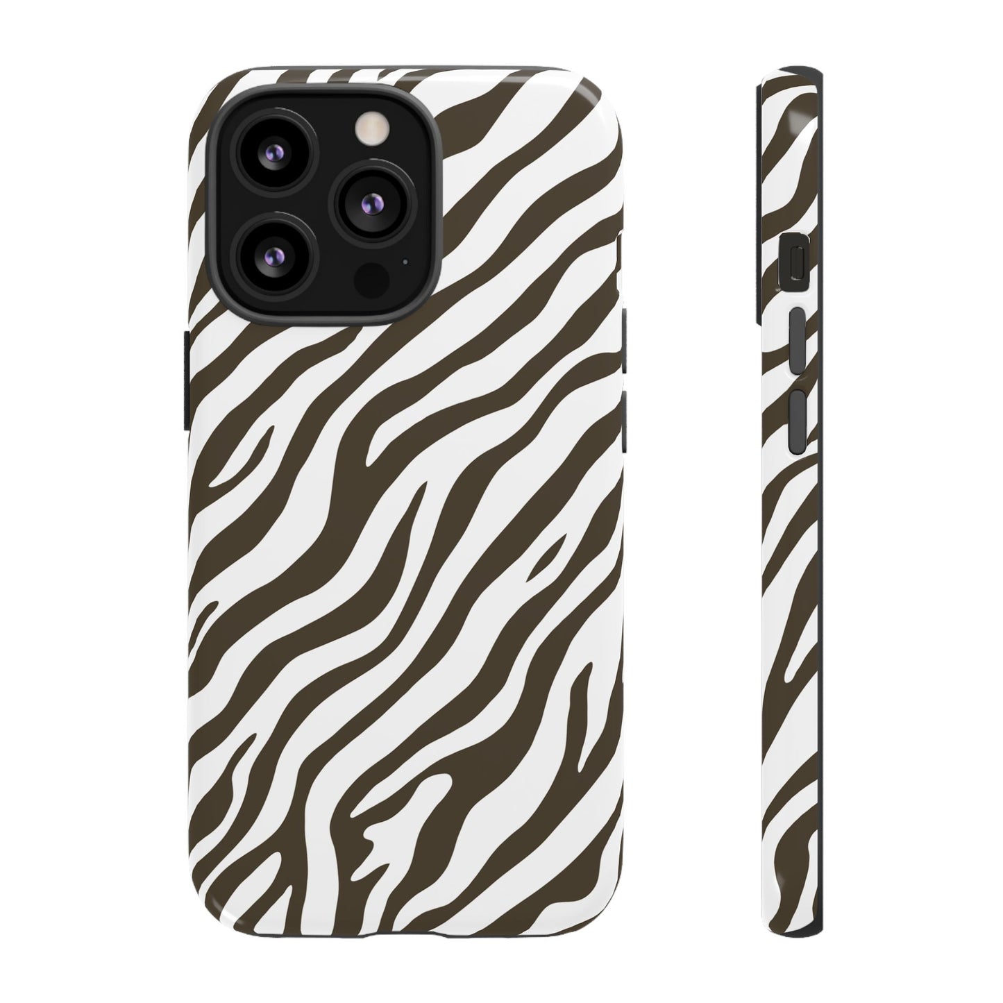 Stylish Mocha Zebra Print Phone Case