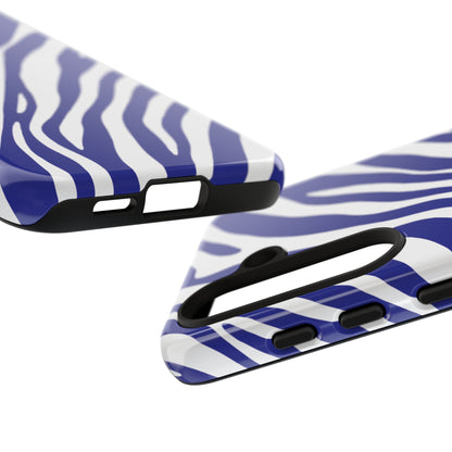 Modern Electric Blue Zebra Print Phone Case