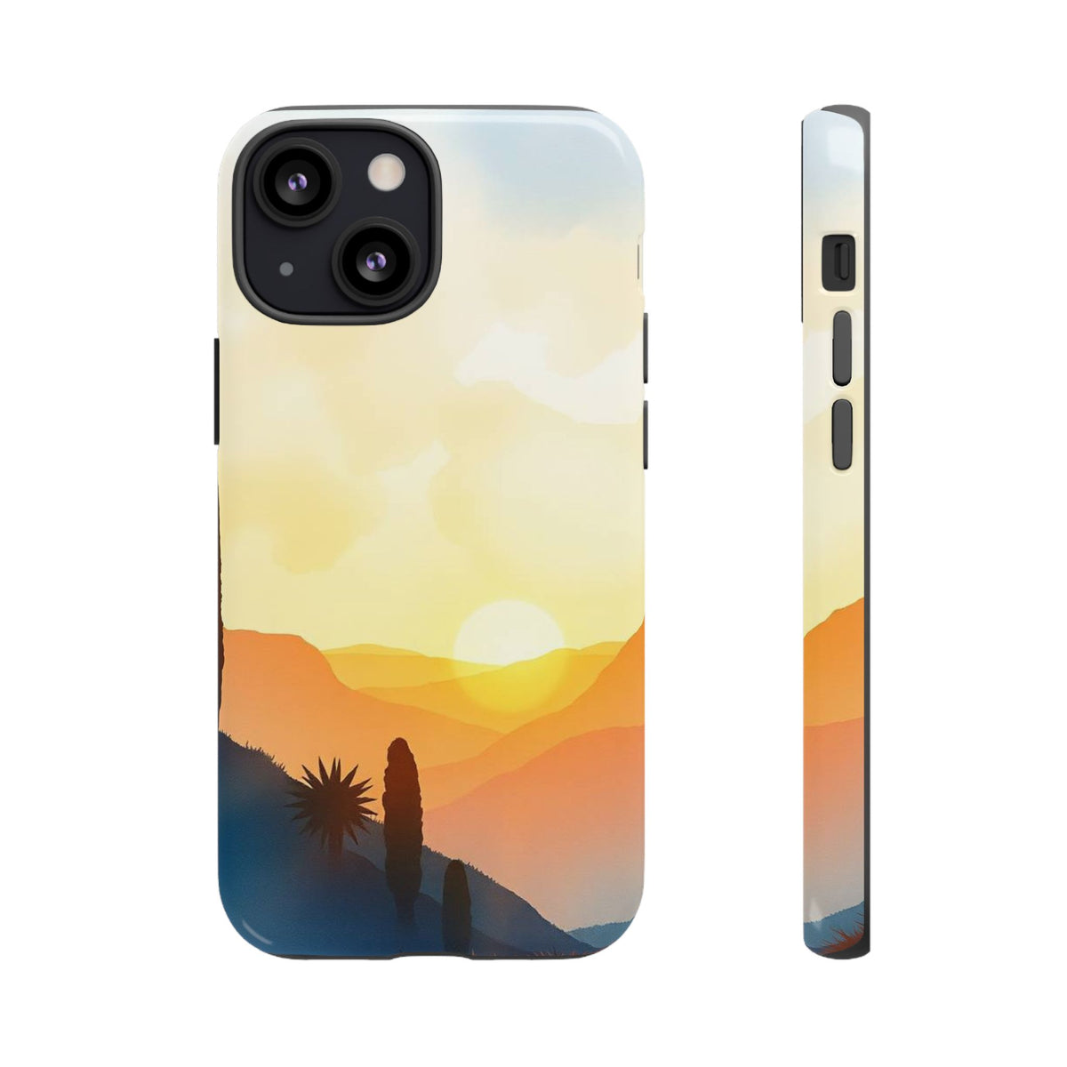 Watercolour Sunset Design Phone Case - Multicolor Phone Case - iPhone 13 Mini / Glossy