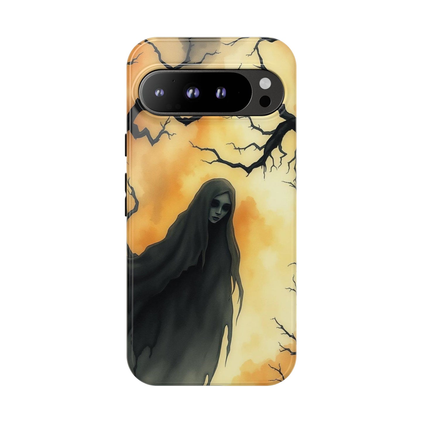 Google Pixel 9 Pro XL / Glossy Phone Case - Watercolour Gothic Deathly Woman Phone Case