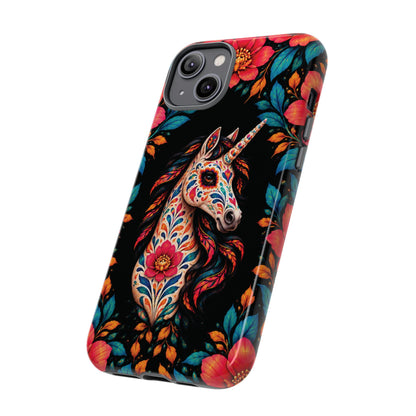 Elegant Pink and Turquoise Calavera Unicorn Phone Case - Phone Case