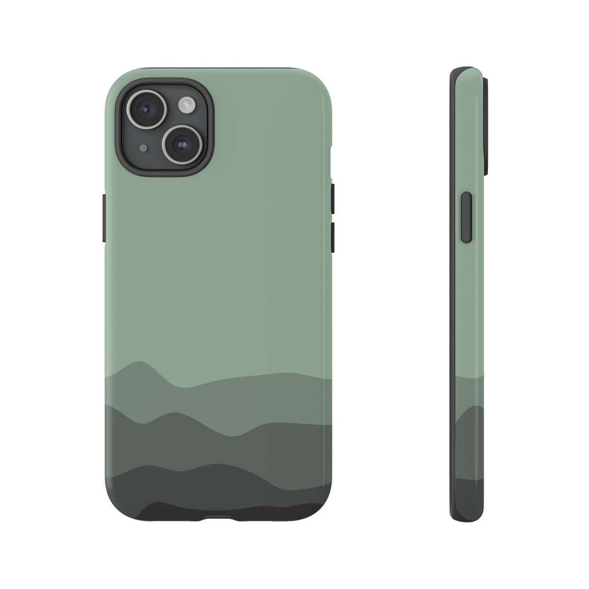 Green Abstract Waves Protective Phone Case - Green Phone Case - iPhone 15 Plus / Glossy