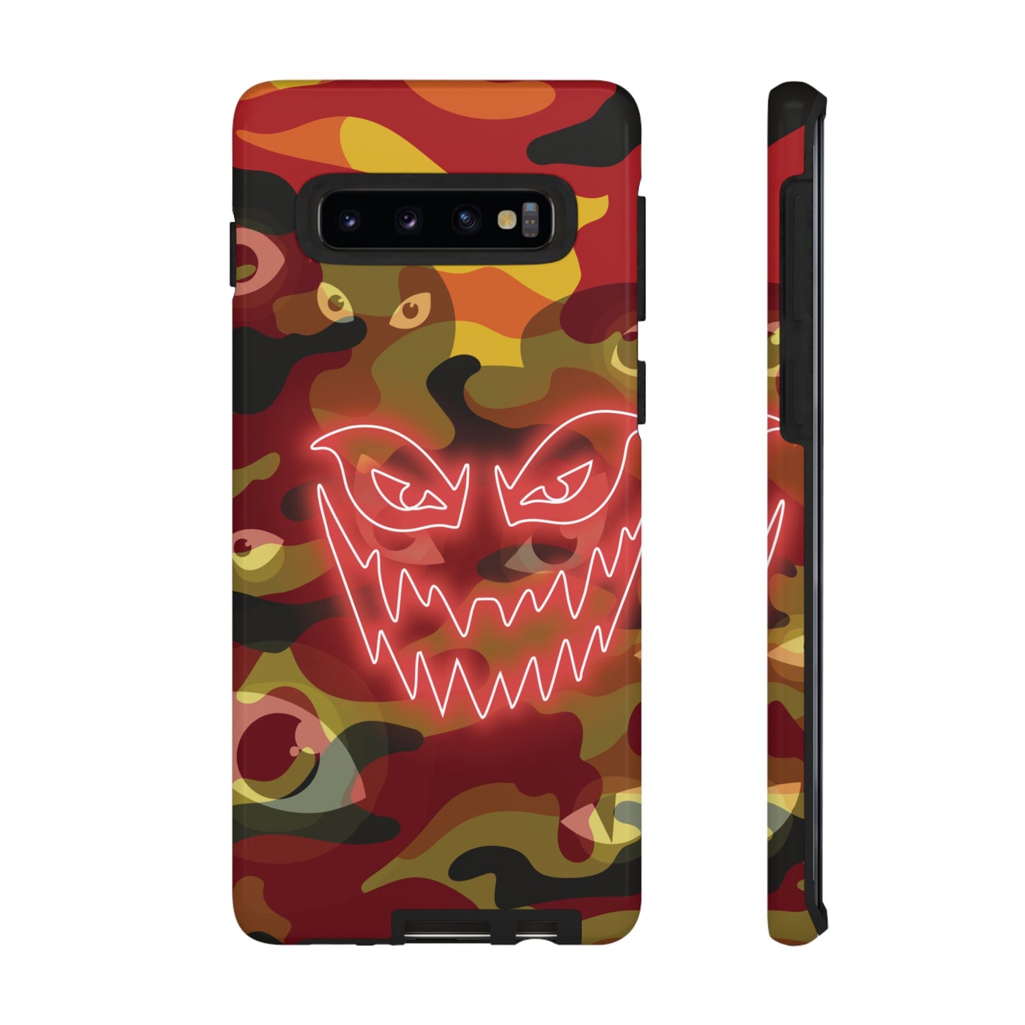 Inferno Neon Face Camo Phone Case - Red Phone Case - Samsung Galaxy S10 / Glossy