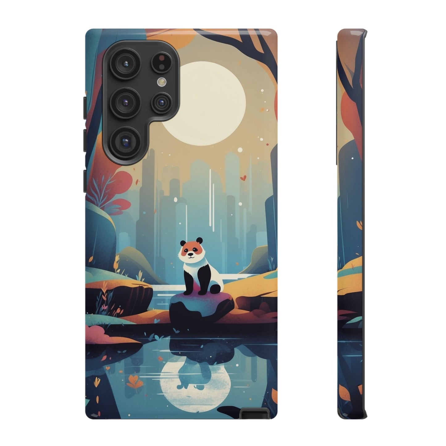 Samsung Galaxy S22 Ultra / Glossy Phone Case - Stylised Panda Design Phone Case
