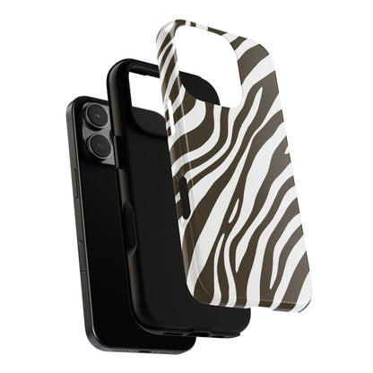 Modern Mocha Zebra Print Phone Case