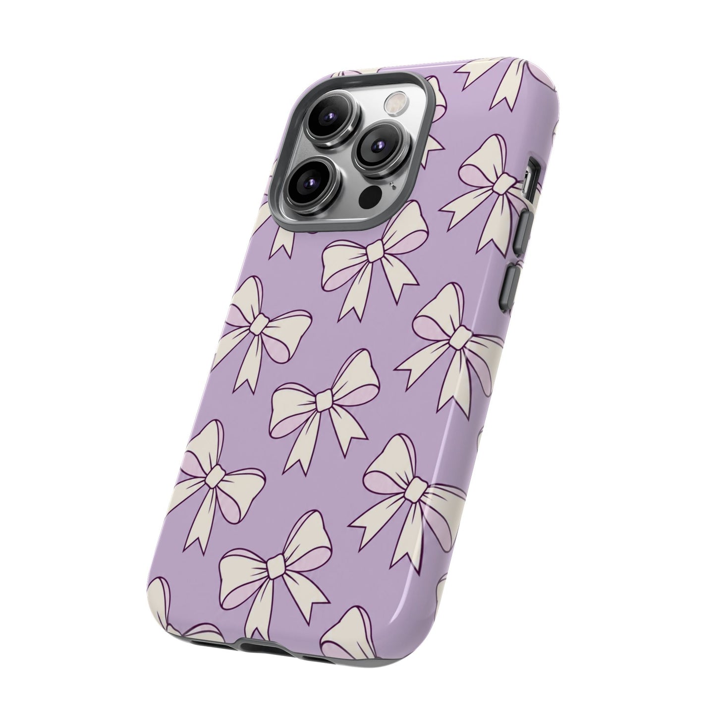 Chic Lilac Bow Pattern Phone Case