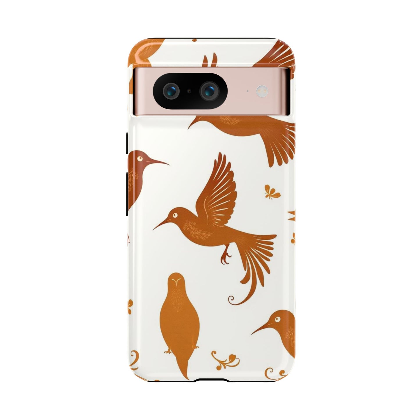Google Pixel 8 / Glossy Phone Case - Abstract Bird Pattern Phone Case