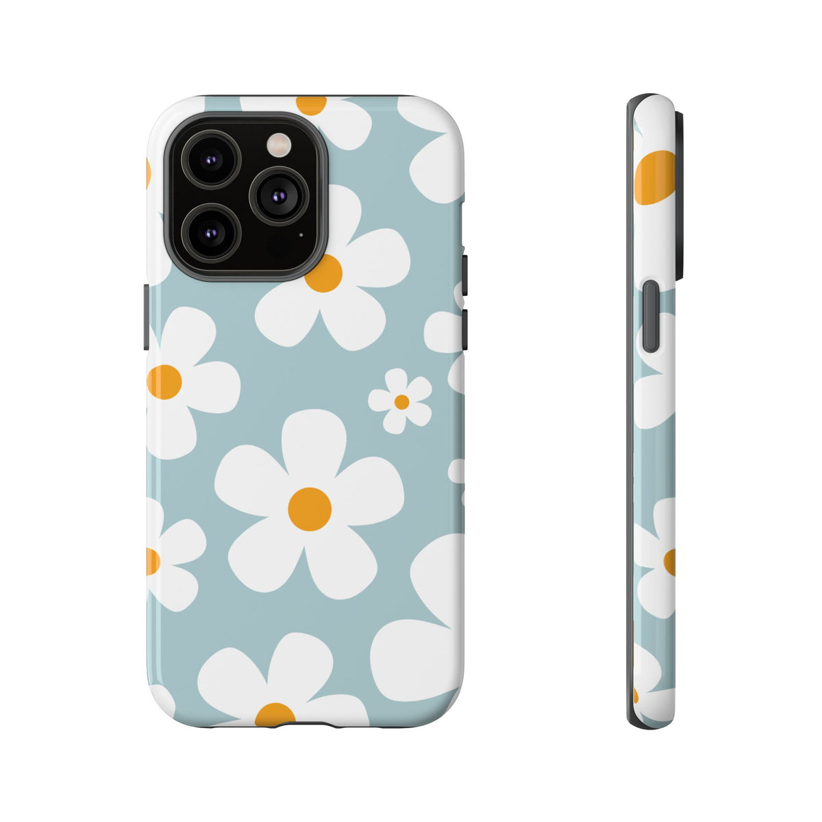 Cute Blue Daisy Pattern Phone Case - Blue Phone Case - iPhone 14 Pro Max / Glossy