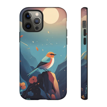 iPhone 12 Pro / Glossy Phone Case - Stylised Bird Design Phone Case