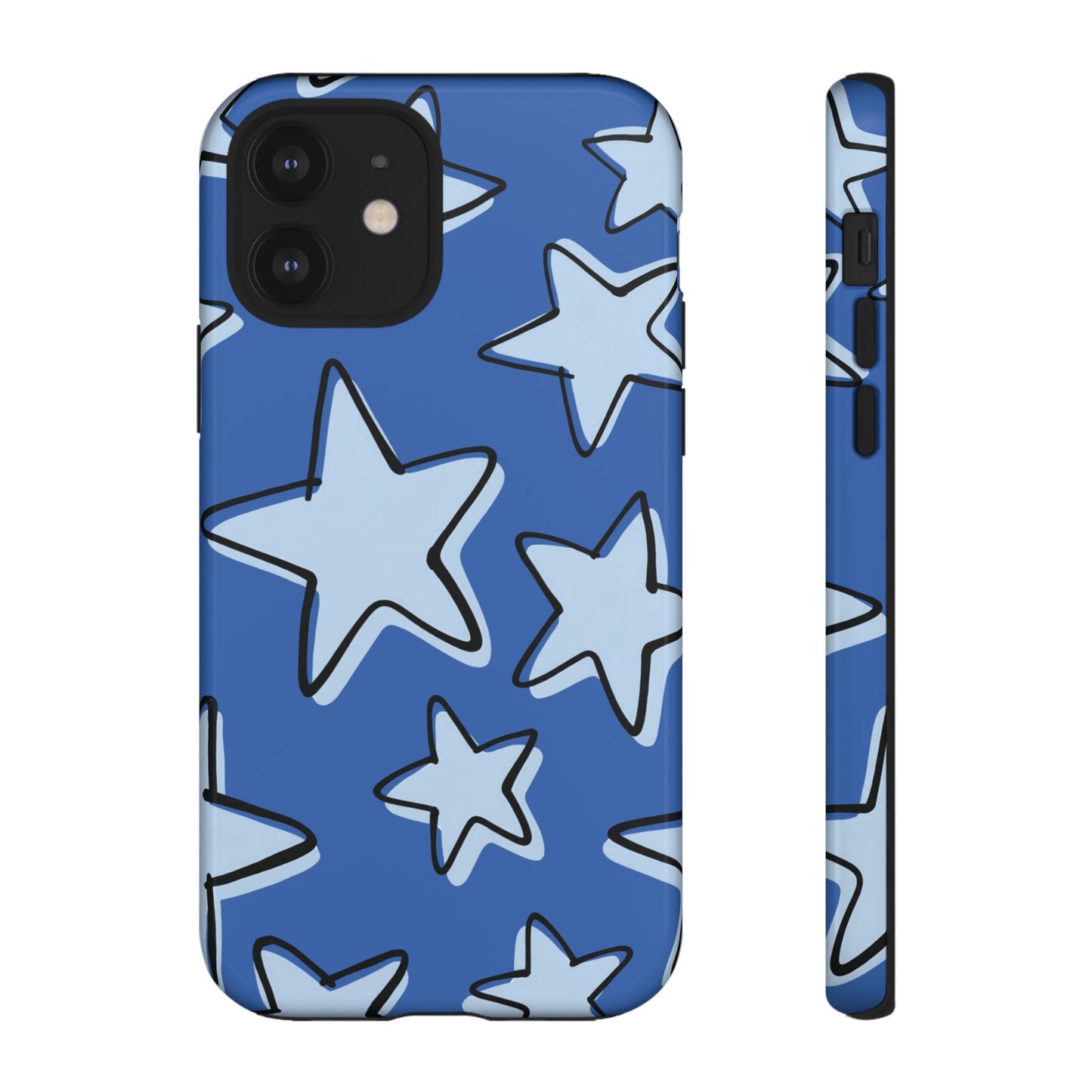 Cobalt Blue Doodle Star Phone Case