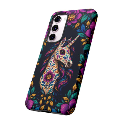 Elegant Purple and Teal Calavera Unicorn Phone Case - Phone Case
