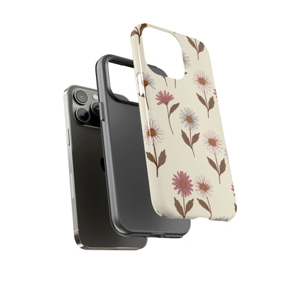 Pretty Cream & Rose Daisy Pattern Phone Case