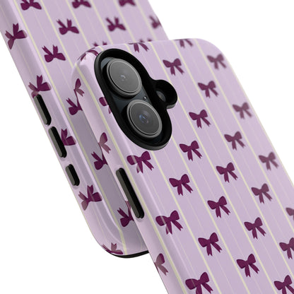 Retro Plum Purple Bow Pattern Phone Case