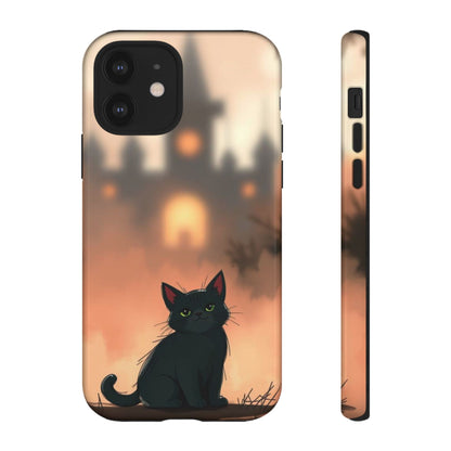 Cute Gothic Cat Design Phone Case - Multicolor Phone Case - iPhone 12 / Glossy
