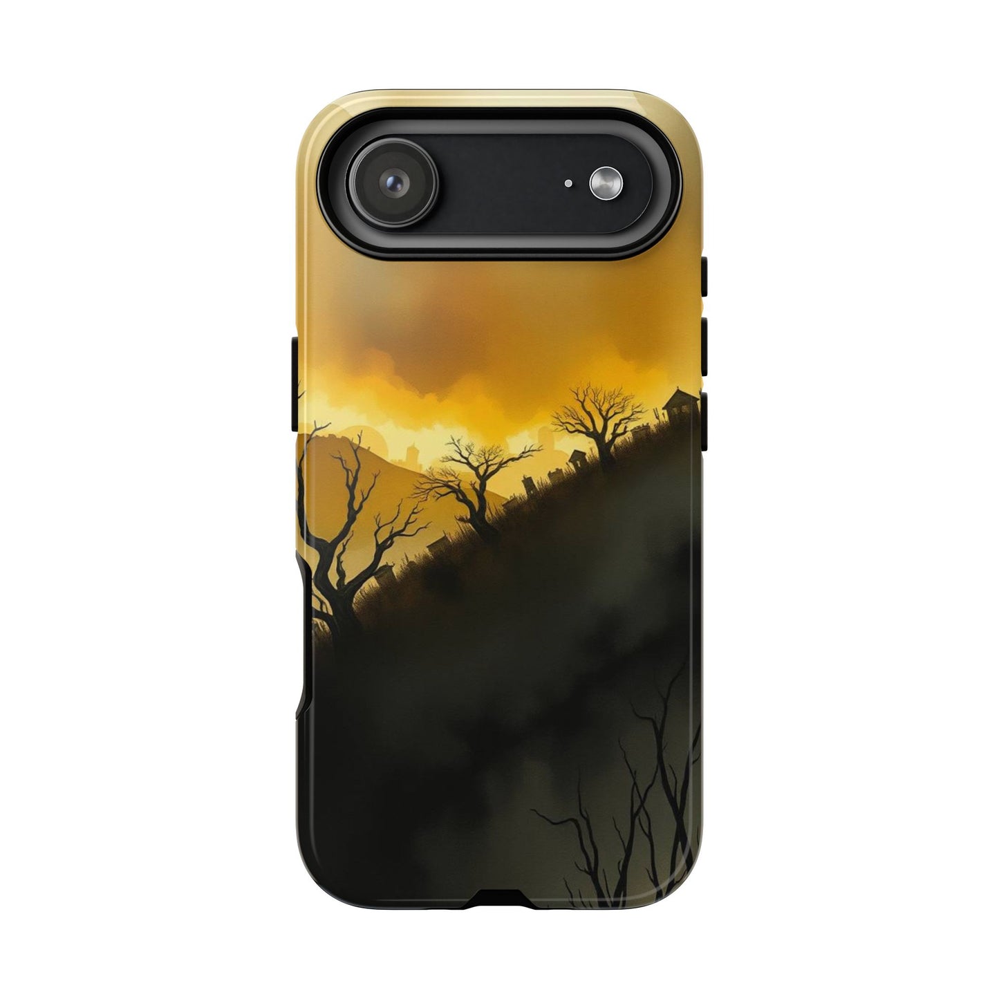 iPhone 17 Air / Glossy Phone Case - Eerie Graveyard Watercolour Design Phone Case