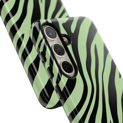 Modern Mint Zebra Print Phone Case