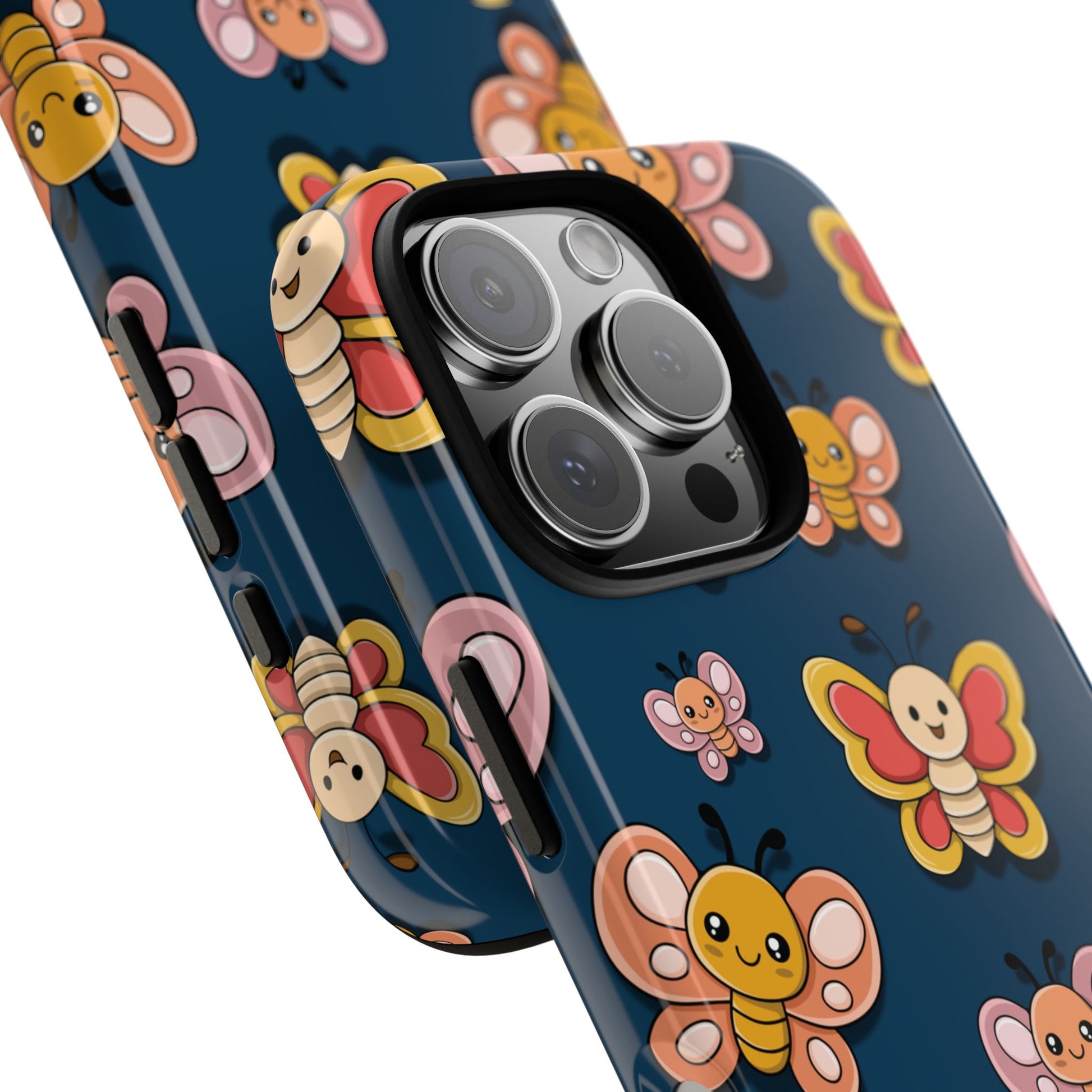 Dark Blue Butterfly Sticker Design Phone Case - Blue Phone Case